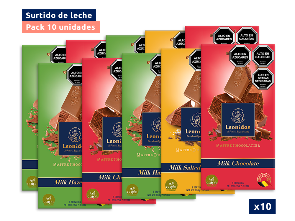 Pack 10 Barras Chocolate de Leche